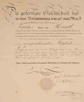 Ökonomische Gesellschaft - Mitgliedschaftsurkunde -...