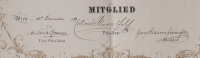 Die zoologisch botanische Gesellschaft (Wien) - Urkunde für Mathaeus Much  - 10.12.1869
