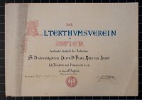 Alterthumsverein zu Wien (Wien) - Urkunde für Franz...