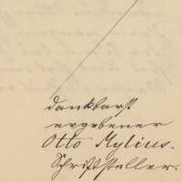 Otto Mylius - Dankesschreiben - 19.05.1892