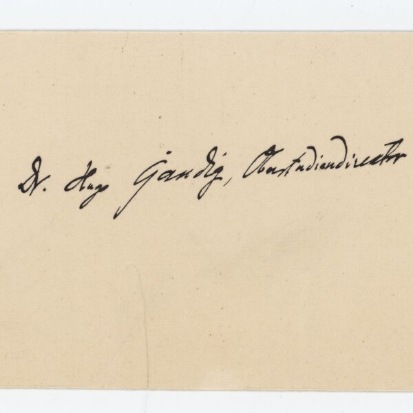 Hugo Gaudig - Autograph - um 1923