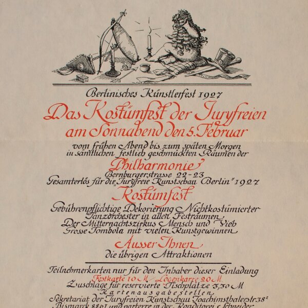 Die Juryfreien - Einladung - 5. Februar 1927