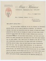 Max Krause - Brief - 09.08.1913