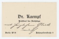 Dr. Johannes Kaempf - Glückwunschkarte - 1915