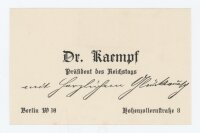 Dr. Johannes Kaempf - Glückwunschkarte - 1915