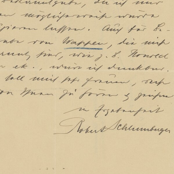 Robert Schlumberger von Goldeck - Brief - 4. September 1924