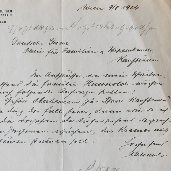 Robert Schlumberger von Goldeck - Brief - 9. August 1926