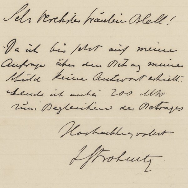 Fritz Strobentz - Brief - 11. Dezember 1910