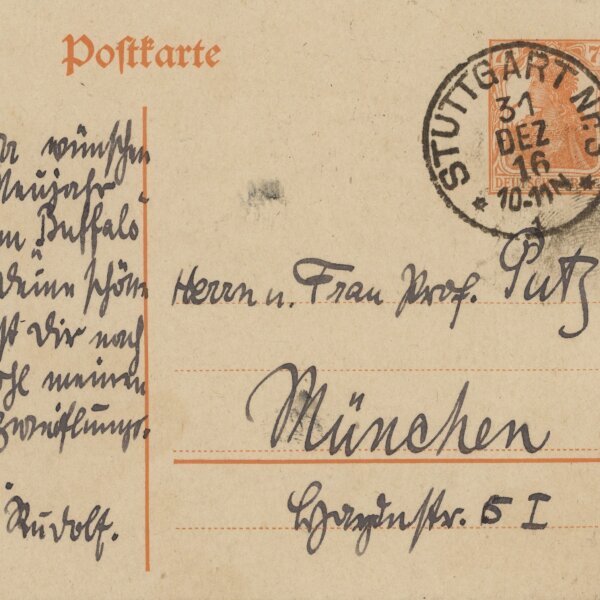 Rudolf Pötzelberger - Neujahrskarte - 31. Dezember 1916